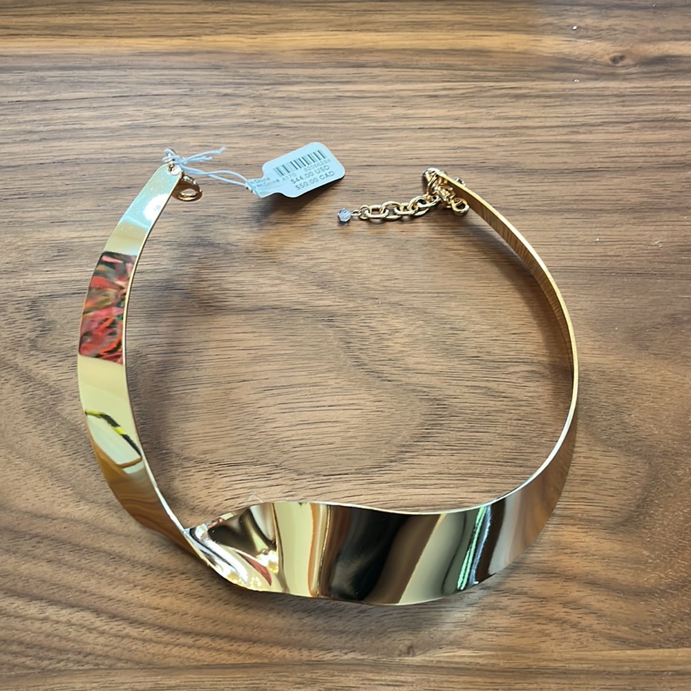 Anthropologie NWT Gold Twist Choker Necklace